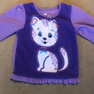 💝 10/$10 💝 Cat Top Purple Fleece Okie Dokie Size 2T